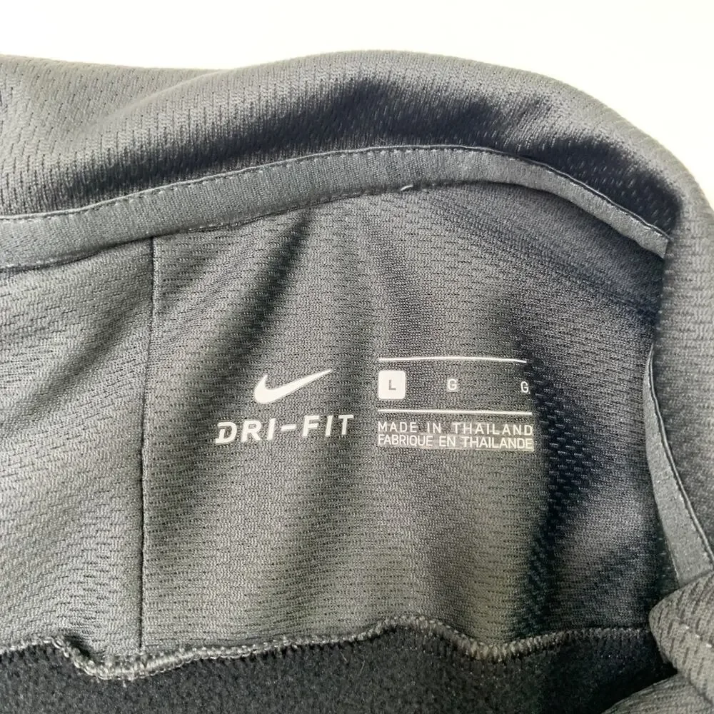Nike Training Shirt Womens L Large Black Gray Sportswear Club Fleece Half Zip